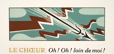 Graphic illustration from Prometheus Bound by Aeschylus, pub. 1941 by Francois Louis Schmied