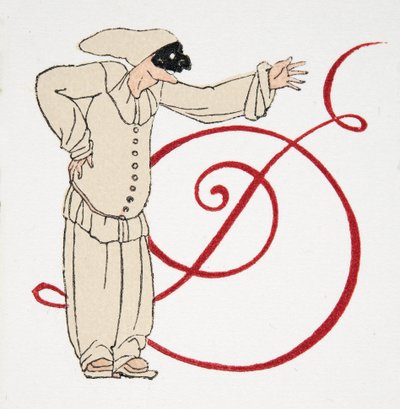 Letter D, from Personages de Comedie, pub. 1922 by Francois Louis Schmied