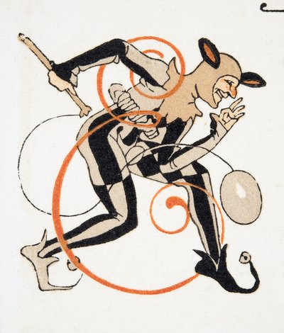 Letter E, from Personages de Comedie by Francois Louis Schmied