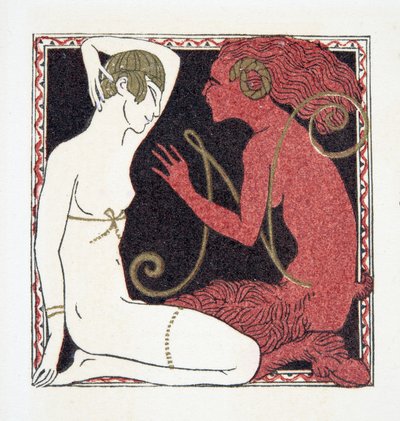 Letter N, from Personages de Comedie by Francois Louis Schmied