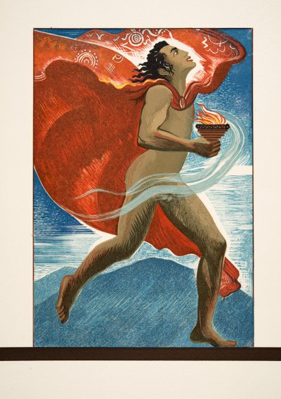 Prometheus Running with Fire, from Prometheus Bound by Aeschylus, pub. 1941 by Francois Louis Schmied