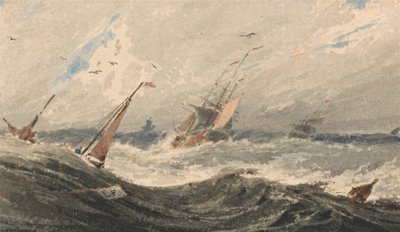 Boats on a Stormy Sea by Francois Louis Thomas Francia