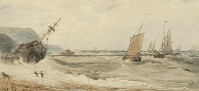Boulogne Harbour by Francois Louis Thomas Francia