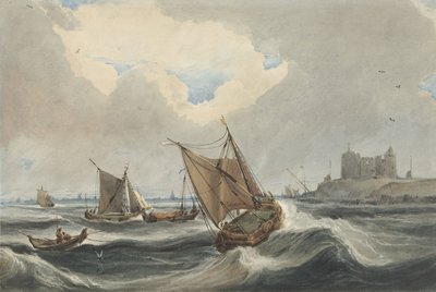 Ships in Front of the Harbor of Vlissingen by Francois Louis Thomas Francia