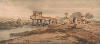 The Watermill Above the Bridge at Charenton by Francois Louis Thomas Francia