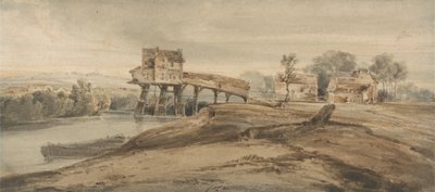 The Watermill above the Bridge at Charenton, after a painting by Thomas Girtin by Francois Louis Thomas Francia