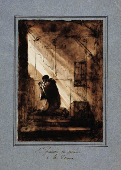 Saint Francis Kneeling in Prayer in His Cell by Francois Marius Granet