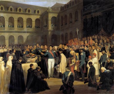 Funeral for the Victims of the Fieschi Attack on 5/08/1835 in the Presence of King Louis-Philippe by Francois Marius Granet