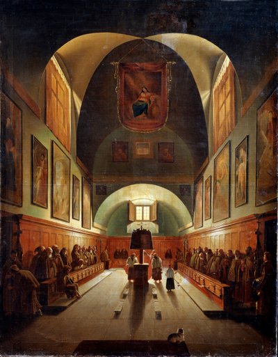 Interior of the Church of Capuchines in Rome by Francois Marius Granet