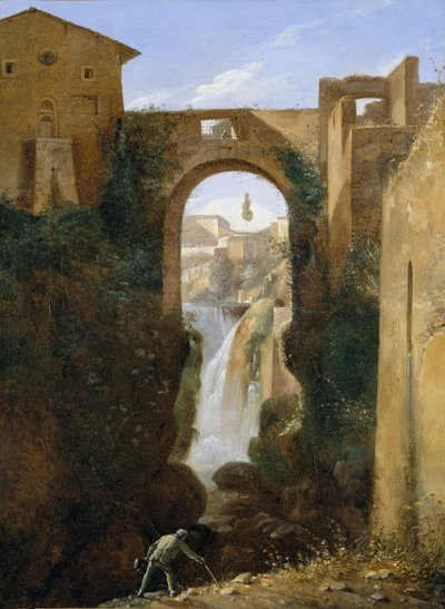Ponte San Rocco and Waterfalls, Tivoli by Francois Marius Granet