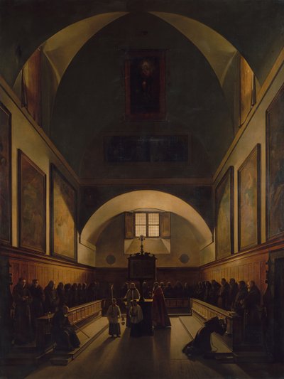 The Choir of the Capuchin Church in Rome, 1814-15 by Francois Marius Granet