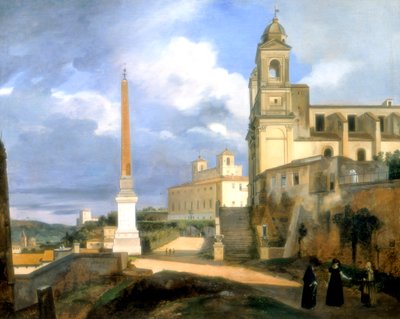 The Trinity of the Mounts and the Medicis villa, Rome, 1808 by Francois Marius Granet
