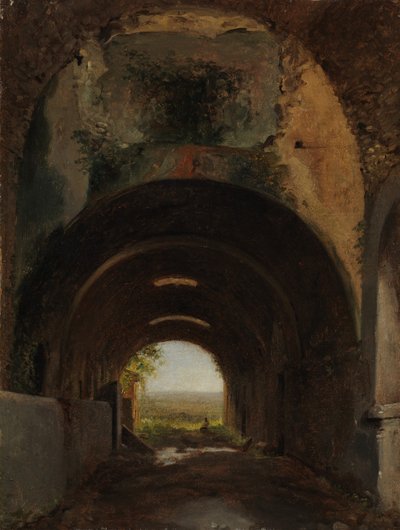 View in the Stables of the Villa of Maecenas, Tivoli by Francois Marius Granet