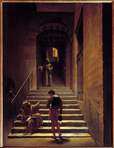 View of the interior of a convent in Rome by Francois Marius Granet
