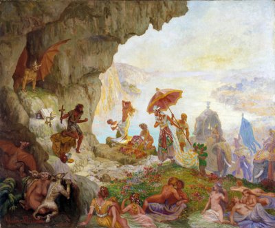 The Temptation of Saint Anthony the Great by the Queen of Sabah by Francois Marius Valere Bernard