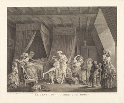 The Awakening of the Workers in Fashion by Francois Nicolas Barthelemy Dequevauviller after Nicolas Lavreince