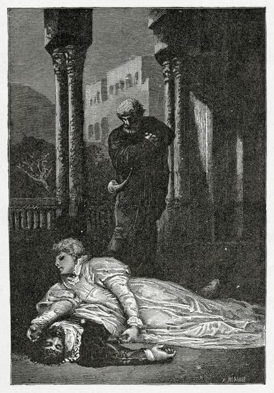 Dona Sol Dies on Hernani’s Corpse by Francois Nicolas Chifflart