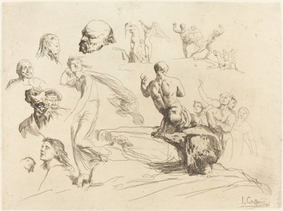 Sketch Sheet by Francois Nicolas Chifflart