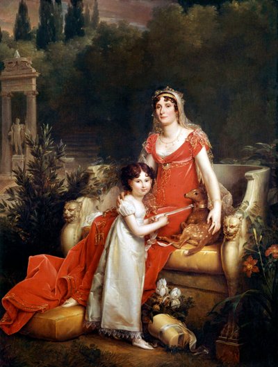 Elisa Bonaparte Baciocchi with Her Daughter by Baron François Pascal Simon Gérard
