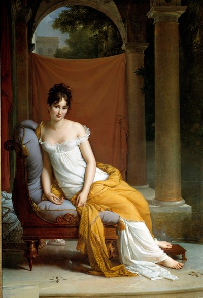 Portrait of Juliette Recamier called Madame Recamier, wife of Lettres francaise by Baron François Pascal Simon Gérard
