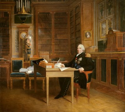 Portrait of Louis XVIII (1755-1824) meditating over the Charter by Baron François Pascal Simon Gérard