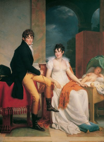 Moritz Christian Count of Fries with His Wife Maria Theresia Josepha, born Princess Hohenlohe-Waldenburg-Schillingsfürst, and Their Son Moritz by Francois Pascal Simon Gerard