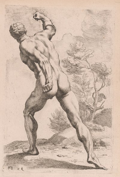 The Borghese Gladiator, back view (plate 29) by Francois Perrier