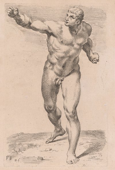 The Borghese Gladiator, front view (plate 26) by Francois Perrier