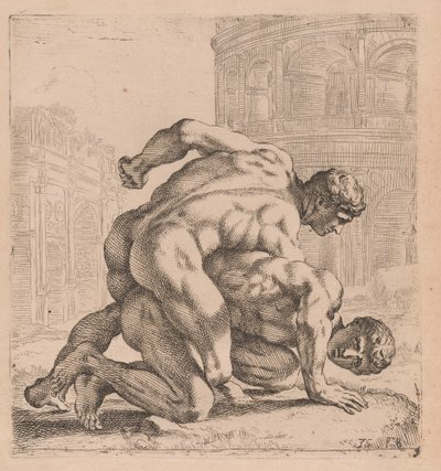 The Medici Wrestlers, side view, turned to right [plate 35] by Francois Perrier