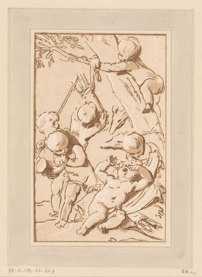 Amors Resting After the Hunt by Francois Philippe Charpentier