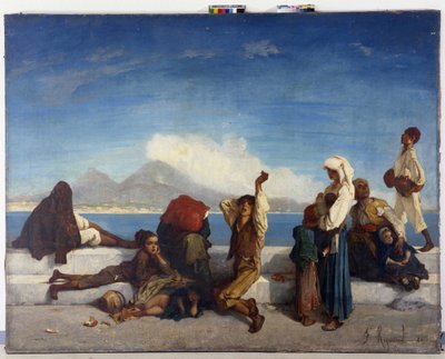 The Lazzaroni, Characters of the Neapolitan People. View of the Gulf of Naples by Francois Reynaud