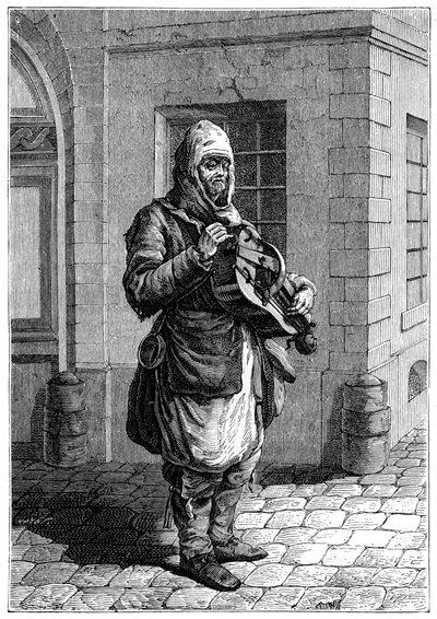 Travelling Musician, 1885 by Francois Robert Ingouf