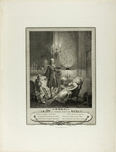 Winter Evening, from Monument of the Physical and Moral Costume of the Late Eighteenth Century by Francois Robert Ingouf