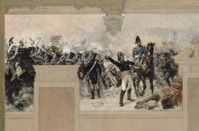 Sketch for Pantin town hall: Defense of Pantin in 1814 by General Compans by Francois Schommer