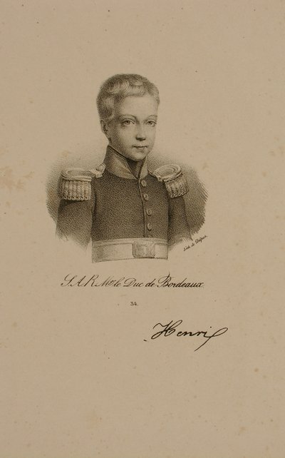 Henri Charles Ferdinand Marie Dieudonne de France, Duc de Bordeaux, Comte de Chambord by Francois Seraphin Delpech