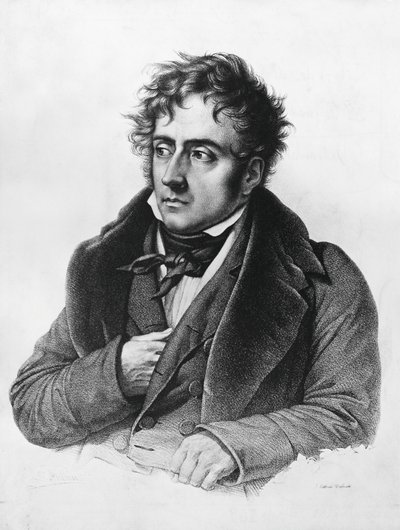 Portrait of Francois-Rene, vicomte de Chateaubriand, French writer, politician, diplomat, and historian by Francois Seraphin Delpech
