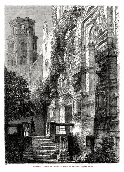 Heidelberg Castle, Germany, 1886 by Francois Stroobant