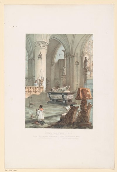Interior of the St. Michael and St. Gudula Cathedral in Brussels with the Tomb of Ernest of Austria by Francois Stroobant