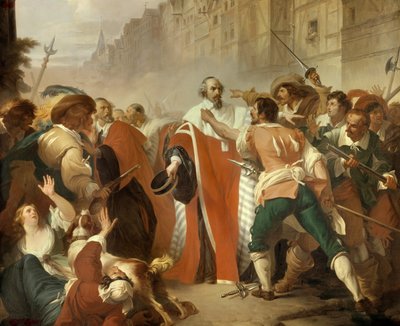 The Guard of Seals Mathieu Mole resisting during the day of the barricades by Francois Xavier Dupre