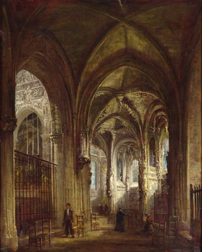 Interior of the Church of St. Pierre, Caen, 1861 by Francois d