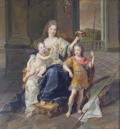 Duchess de la Ferte with the Duke of Brittany and the Duke of Anjou (Louis XV) c.1712 by Francois de Troy