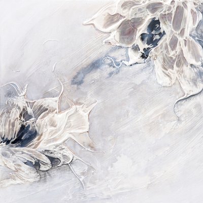Abstract White Blooms by Françoise Wattré