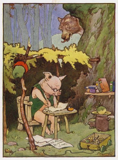 Illustration for The Three Little Pigs by Frank Adams