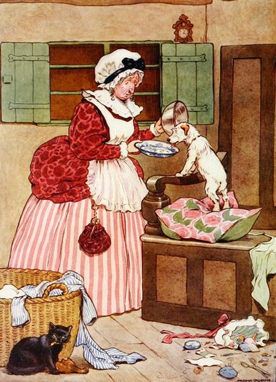 Old Mother Hubbard, illustration from The Beautiful Book of Nursery Rhymes, Stories and Pictures by Frank Adams, published by Blackie & Son by Frank Adams