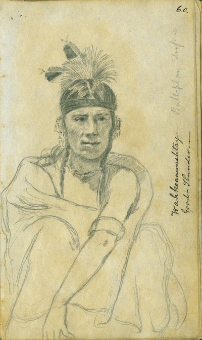 Portrait of Good Thunder in the Costume of a Ball-Player, 1851 by Frank Blackwell Mayer