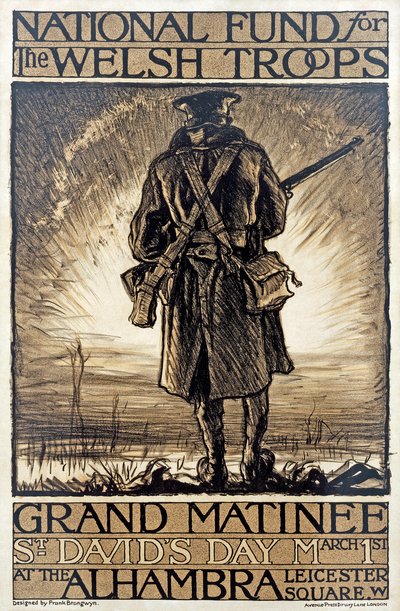 Poster Advertising a Fundraising Event for the National Fund for the Welsh Troops by Frank Brangwyn