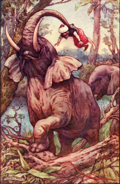 The Animal Took Me Up with His Trunk, and Placed Me on His Shoulders by Frank C. Pape