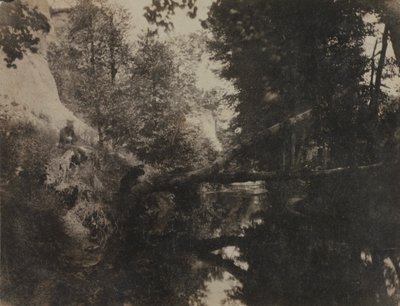 Landscape with Seated Figure on Stream Bank by Frank Chauvassaignes