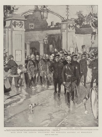 Back from the Sudan, Welcoming the Howitzer Battery at Woolwich by Frank Craig