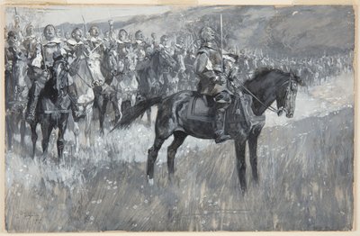 Cromwell and His Men Singing the 117th Psalm at the Battle of Dunbar by Frank Craig